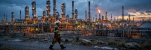 media generation nfpa 2112 explained featured 0 c631f5c4 2356 491d ac3e 7275b3fc361c Oil refinery at dusk with worker in flame-resistant protective clothing